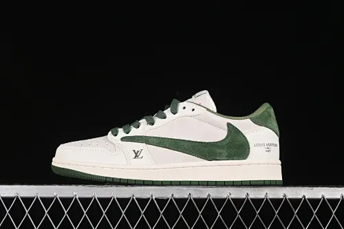 All categories Air Jordan Jordan series basketball shoes Air Jordan 1 Low High-end customized low-top sneakers Travis Scott x Fragment Design x Air Jordan 1 Low OG SP AJ1 Joe 1 LV joint-grey green pig eight low-top cultural casual sneakers XZ1268-005